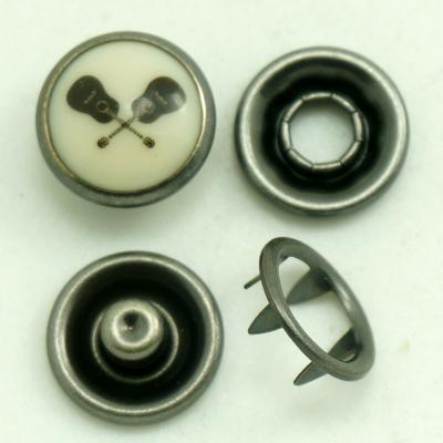 China LEAD FREE Custom Buttons With Retro 7.5mm 9.5mm Logo Metal Eco-Friendly Buttons for sale