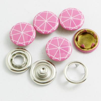 China Fashion Four Part Snap Button Brass Press Fork Metal Ring Cap LEAD FREE Pearl for sale