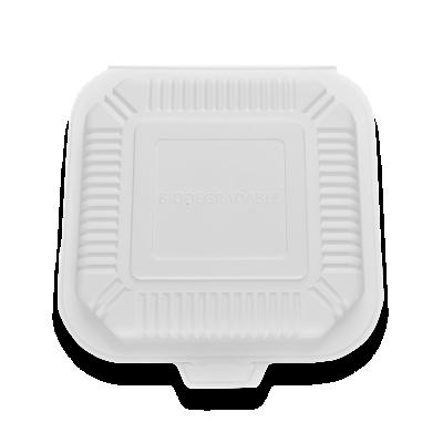 China Viable Hot Sales Biodegradable Cornstarch Clamshell Lunch Box Half Size Bento Takeout Box for sale