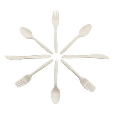 China Eco hot sales disposable firendly biodegradable disposable made in corn strach flatware set for dinner set for sale