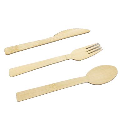 China Camping Disposable Reusable Bamboo Restaurant Travel Knife Fork Spoon Home Cutlery Cutlery Set With With BPI OK Compost and EN13432 for sale