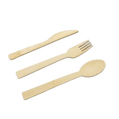 China Quotation Disposable Exclusive Eco Disposable Tableware Size 14cm And 17cm Made Bamboo Material Dinner Cutlery Set Supplier For Airline for sale