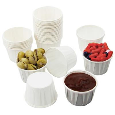 China Hot Sales Disposable Eco Biodegradable Firendly Made Disposable 0.5oz Paper Cups For BBQ Sauce Cup for sale