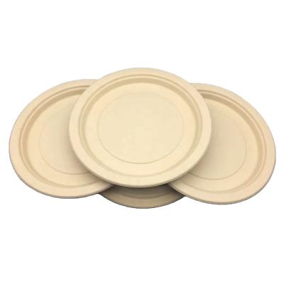 China Disposable Hot Sale China Made Safety Biobased Disposable Bamboo Fiber 9inch Round Dish Convenient With Food Grade for sale