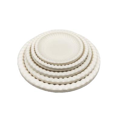 China 100% Biodegradable Round Dish 100% Biodegradable Disposable Eco Sugar Cane Pulp Round Dish Disposable 5inch Lunch Dish For Food Serving for sale