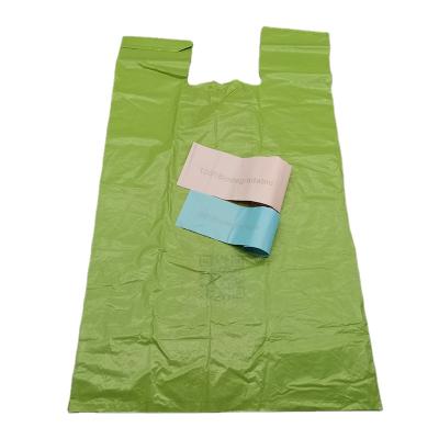 China Wholesale Custom Handled PLA Grocery Bags Bio Eco Compostable Bag 100% Degradable Plastic Disposable Bags for sale