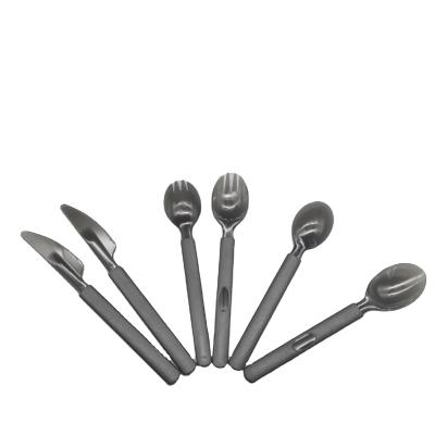 China New Products Disposable New Products High Quality Black Material PS Style Heavy Weight 9g Disposable Cutlery Set For Party for sale