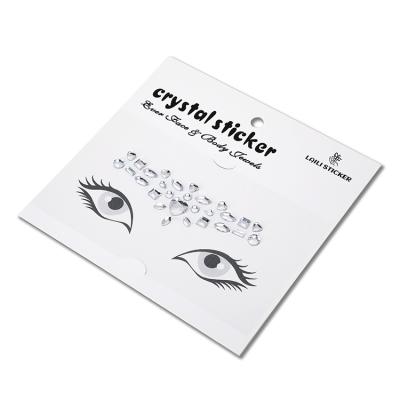 China Temporary cheap custom rhinestones diamond design eye decoration body art face jewelry crystal sticker for sale