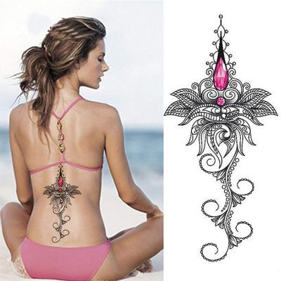 China High Quality Custom Fashion Flower Temporary Sticker Lower Back Temporary Tattoo for sale