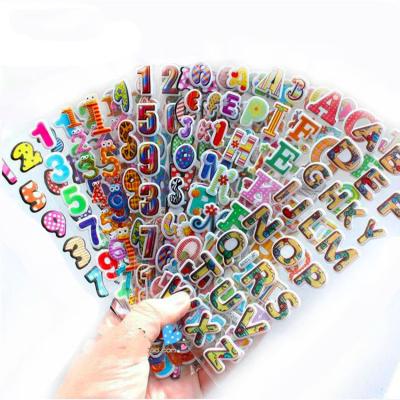 China Wholesale Cute Cartoon Sticker 3D Animal English Letters Bubble Puffy Sticker For Baby Kids for sale