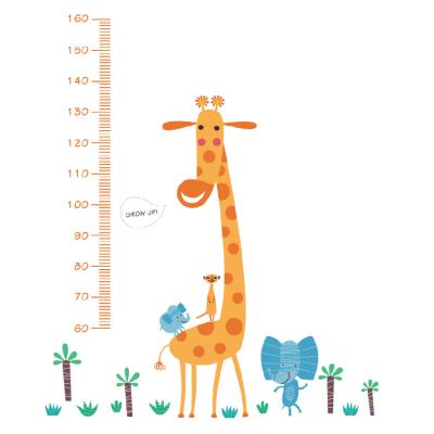 China 1.Waterproof Giraffe Kids Room Decoration Height Measurement Removable Wall Stickers For Kid's Room for sale