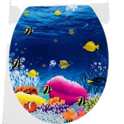 China Decorative Wholesale Bathroom Waterproof Wall Sticker Decals / Fashion Seat Toilet Wall Decal for sale