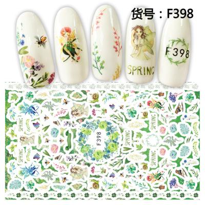 China Waterproof 3D DIY Foil Manicure Nail Art Decals Gold Gel Nail Sticker for sale