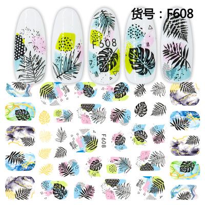 China People Decprate/Festival High Quality Cartoon Colorful Flowers Cute Static Printing Nail Art Sticker for sale