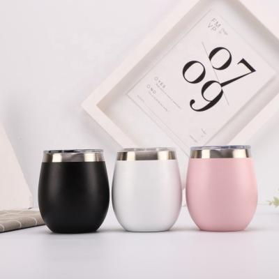 China Viable Hot Sale Custom 8oz Coffee Mug Stainless Steel Egg Shape Wine Cup Travel Mug With Lid for sale