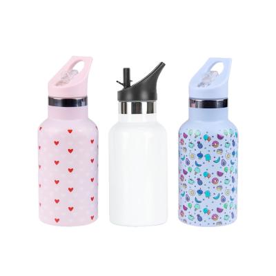 China Wholesale Stocked 12oz Stainless Steel Wall Thermos Kids Double Mugs Heat Press Printing Sublimation Straight Empty Water Bottle for sale