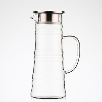 China 1200ml borosilicate glass water jug ​​popular reusable reusable juice jug for sale