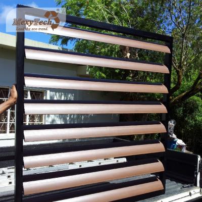 China Eco Air Conditioner Wood Rear Window Aluminum Frame Material Plastic Composite Wpc Awning for sale