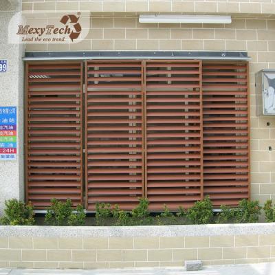 China Building Material Eco Slat Sun Shade Horizontal Louvers Exterior House WPC Shutter For Windows WPC Facade Canopy for sale