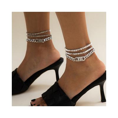 China Other Good Selling Chunky Gold Simple Woman Anklet Cuban Foot Jewelry Adjustable Chain for sale