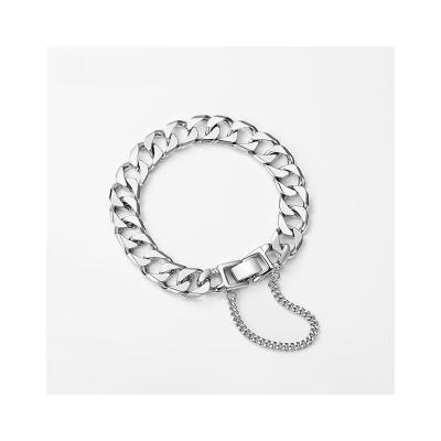 China Geometry Guaranteed Quality Needle Chunky Chain Woman Silver Bracelet for sale