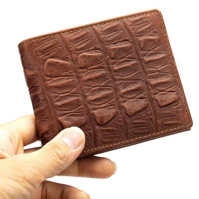 China No Crocodile Wholesale Good Quality Luxury Alligator Mens Wallet Genuine Leather Cowhide Man Short Wallet for sale