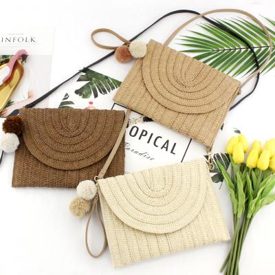 China Beach 2019 Summer Straw Bag Raffia Bag Beach Purse Luxury Messenger Cross Shoulder Bag for sale