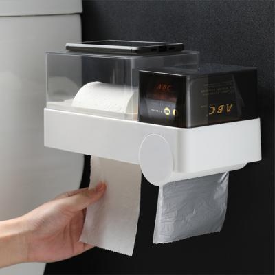 China Wall Mounted Plastic Bathroom Bath Partition Hardware Tissue Box Holder For Bathroom for sale