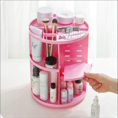 China Sustainable Acrylic Foldable Makeup Organizer 360 Degree Rotating Adjustable Cosmetic Organizer for sale