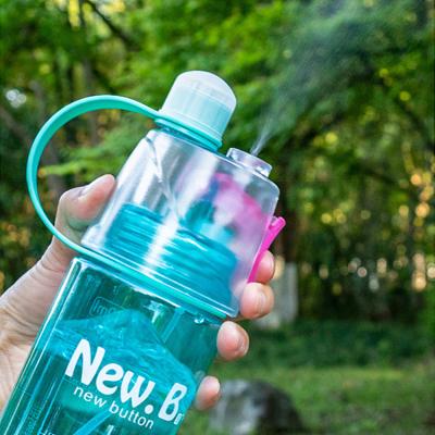 China 400ml 600ml Water Bottle Mist Viable Spray Water Bottle Plastic Sports Water Bottle for sale