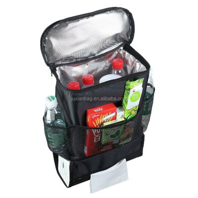 China Polyester Car Back Seat Organizer/Auto Seat Travel Storage Bag /Multi-Pocket/Insulated Car Back Seat Drinks Holder Cooler for sale