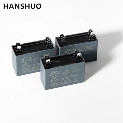 China CBB61 Single Phase Air Conditioner Capacitor With Run Terminals 450VAC Capacitor For Fan for sale