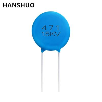 China High voltageDC power supplied electronic component blue capacitance super high voltage ceramic capacitor 15kv for bypass and coupling circuit for sale