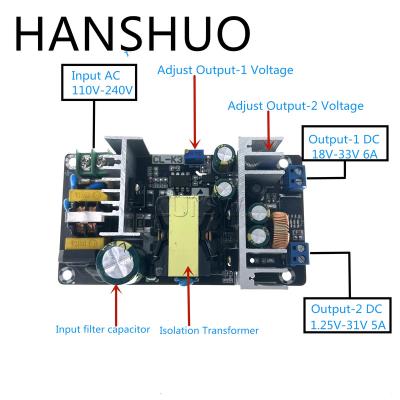 China Isolation Changeover Power Supply Module Dual Per Output Isolation Changeover Power Supply Buck Converter Adjustable Step-Down AC-DC 110V 220V to 5V 12V 24V 36V 4-6A for sale