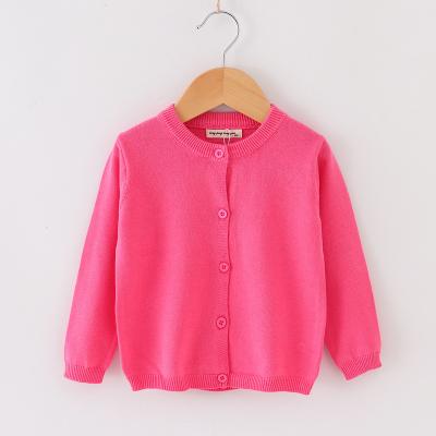 China Custom kids anti-shrink sweater cotton outwear crew neck plain knit neutral sweater cardigan for sale