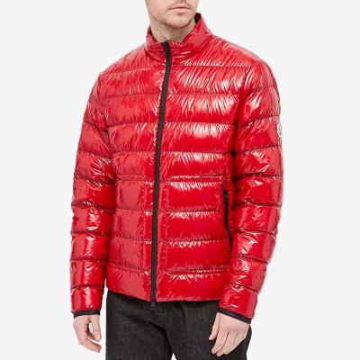 China Custom Made Winter Men's Jacket Warm Light Weight Waterproof With Embroidery Patch Down Coat In Red For Men for sale