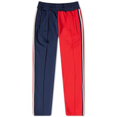 China Custom Anti-Wrinkle Mens Side Seam With Elastic Waist Two Tone Track Pants Stripe Ribbon Sports Pants for sale