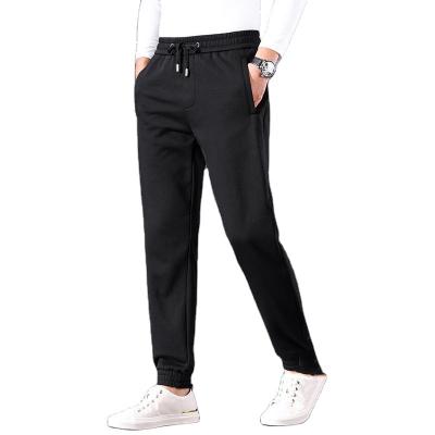 China custom made Anti-wrinkle twill pants men pants elastic waistband casual trousers for men straight jogger drawstring pants men for sale