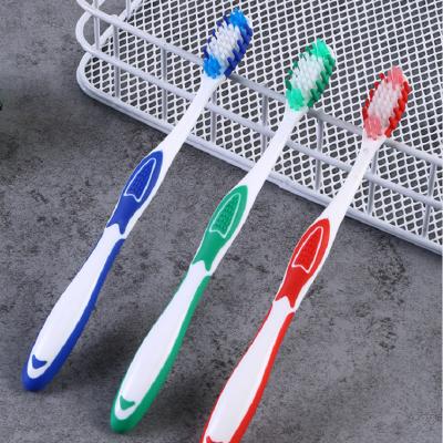 China Eco Friendly Disposable Shaped Soft Bristle Super Fine Toothbrush Fiber Portable Toothbrush for sale