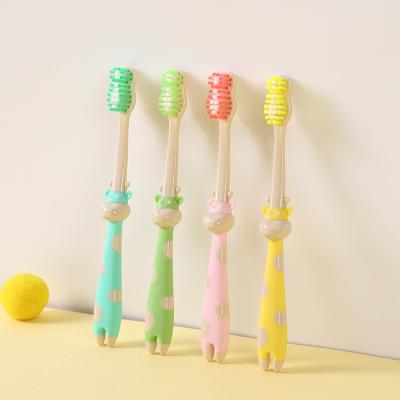 China Pp+tpr Kids Toothbrush With Logo And Logo Customized Color Kids U Shape Toothbrush for sale