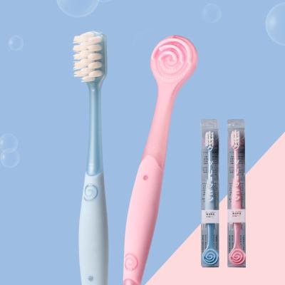 China New U Shaped Toothbrush Lollipop Tongue Scraper Toothbrush With Tongue Scraper Fruit Tongue Remover U Shape Toothbrush for sale