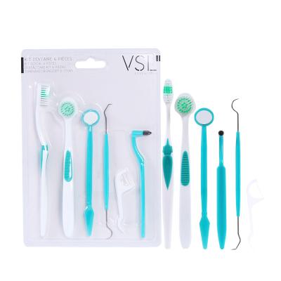 China For Home Use High Quality Stainless Steel Toothbrush Set Oral Care Six Piece Set Sells Well Customized Color And Logo for sale