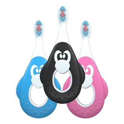 China Ten Thousand Hair Toothbrush Toothbrush Manufacture High Quality Child Penguin 10000+ Micron Bristle Toothbrush Mini Cleansing U Shape Toothbrush for sale