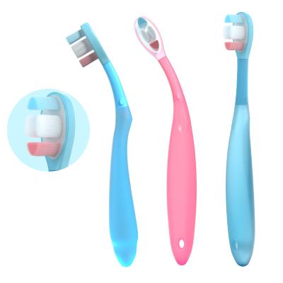 China Multi-hair Toothbrush Children Silicon Multi-hair Cartoon Children Toothbrush Comfortable Soft Soft U Shape for sale