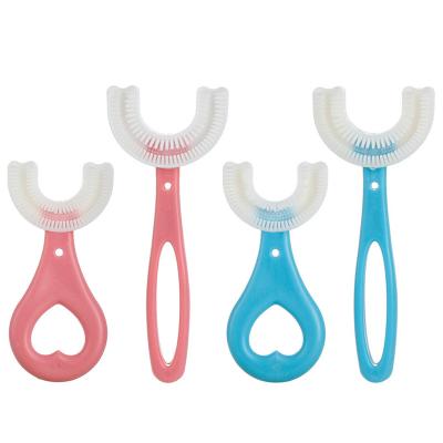 China Silicone Children U Shape Portable Newer Toothbrush Kids Baby Silicone Toothbrush Children 2 To 12 Years for sale