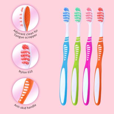 China High quality Pp+tpr adult toothbrush produced by toothbrush manufacture with soft bristles for sale