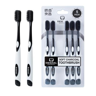 China 2021 Hot Sales Comfortable Adult Toothbrush Set With Box OEM Black High Quality Toothbrush for sale