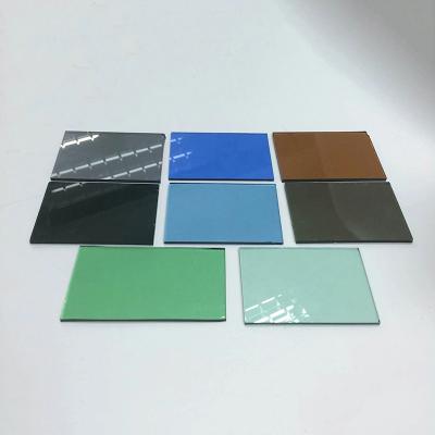 China Yard 10mm Customize Dark Green Light Blue Stained Building Glass For Window Balcony for sale