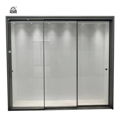 China Sound Insulation Indoor Glass Sliding Door Flash Door Sliding Door Wall Partition Panel Interior Room Divider for sale