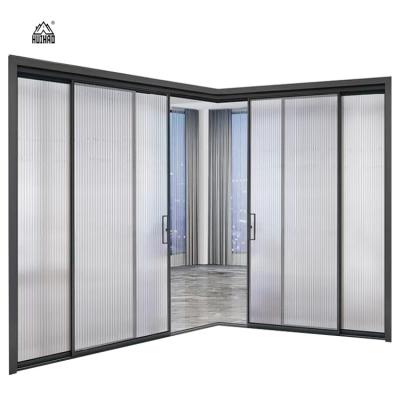 China Sound Insulation Price Aluminum Sliding Glass Door Aluminium Rail Parallel Sliding Glass Patio Door for sale